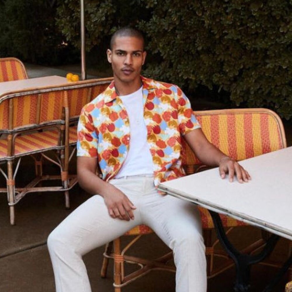 Bonobos Riviera Cabana Men's Shirt Buttondown Print Short Sleeve Long XL 268984
